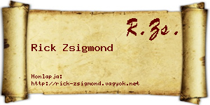 Rick Zsigmond névjegykártya