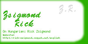 zsigmond rick business card